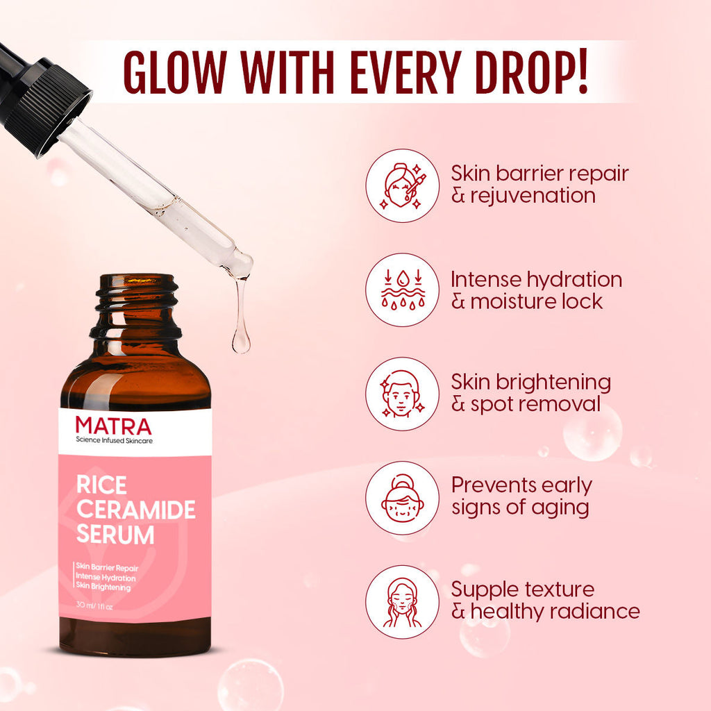 Rice Ceramide Serum Barrier Repair With Niacinamide & Ha For Skin Brightening, Acne Spots