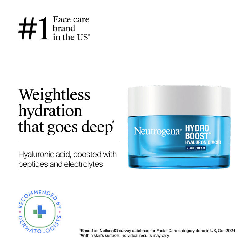 Hydro Boost Hyaluronic Acid Night Cream & Moisturizer with Peptide for Dry & Oily Skin