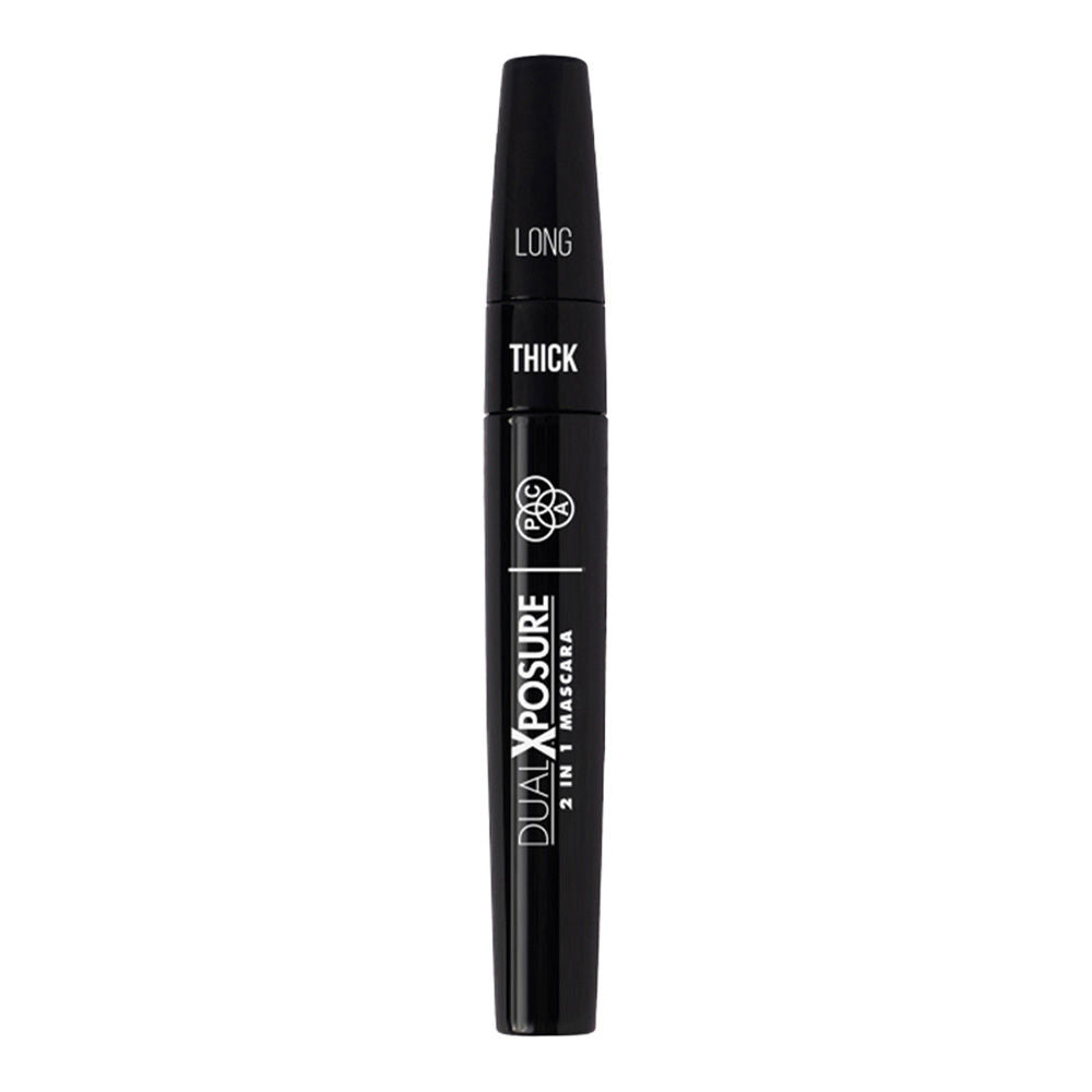 Dual Xposure Mascara - 2-in-1 Volumizing & Lengthening Mascara, Longlasting Clump Free