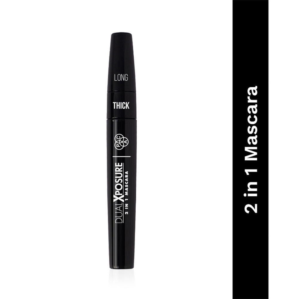 Dual Xposure Mascara - 2-in-1 Volumizing & Lengthening Mascara, Longlasting Clump Free