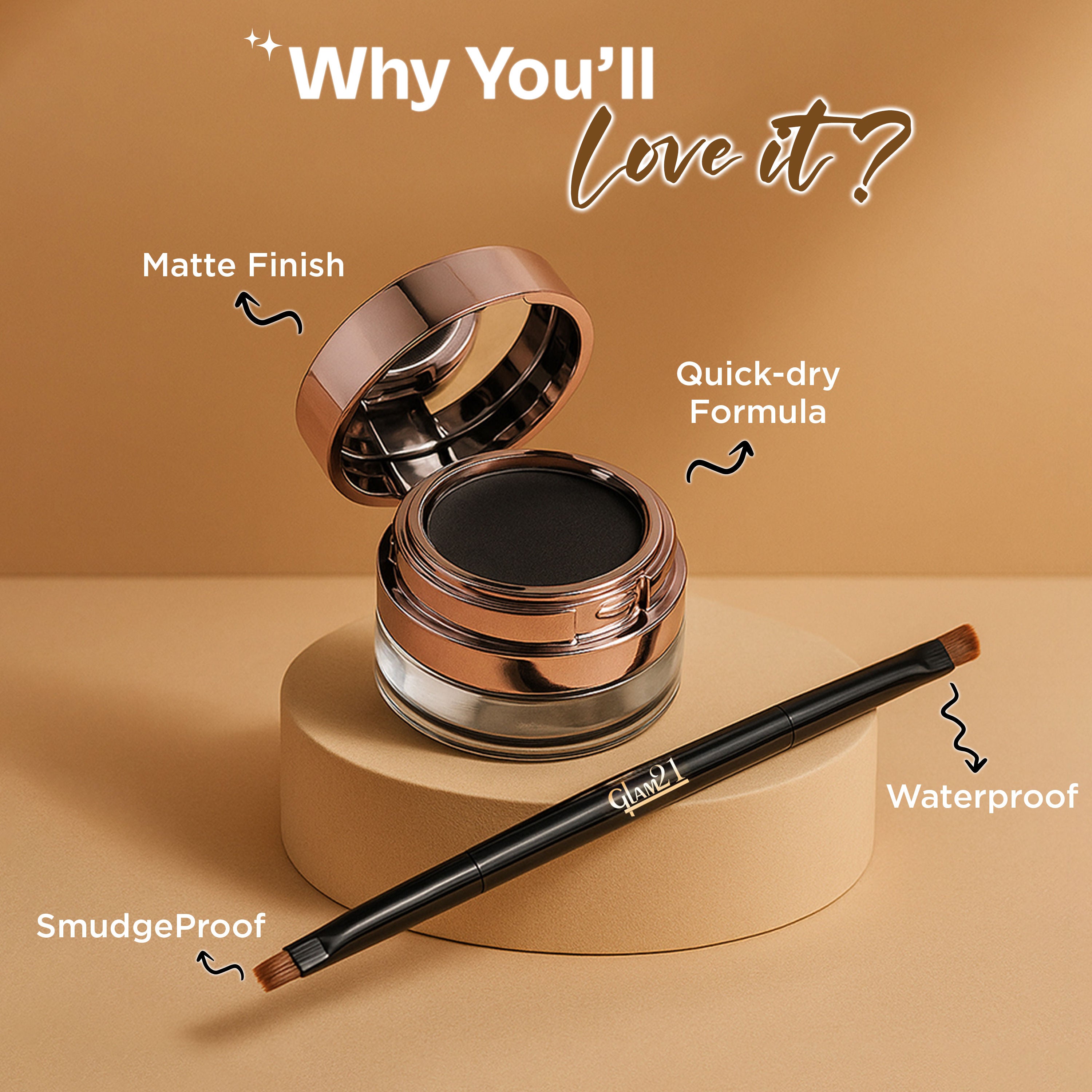2-In-1 Eyebrow & Gel Eyeliner - Black