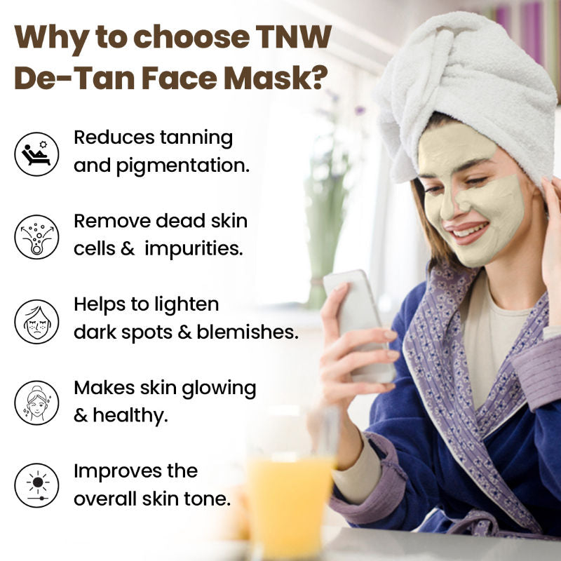 De-Tan Face Pack For Glowing Skin And Tan Removal With Orange Extract