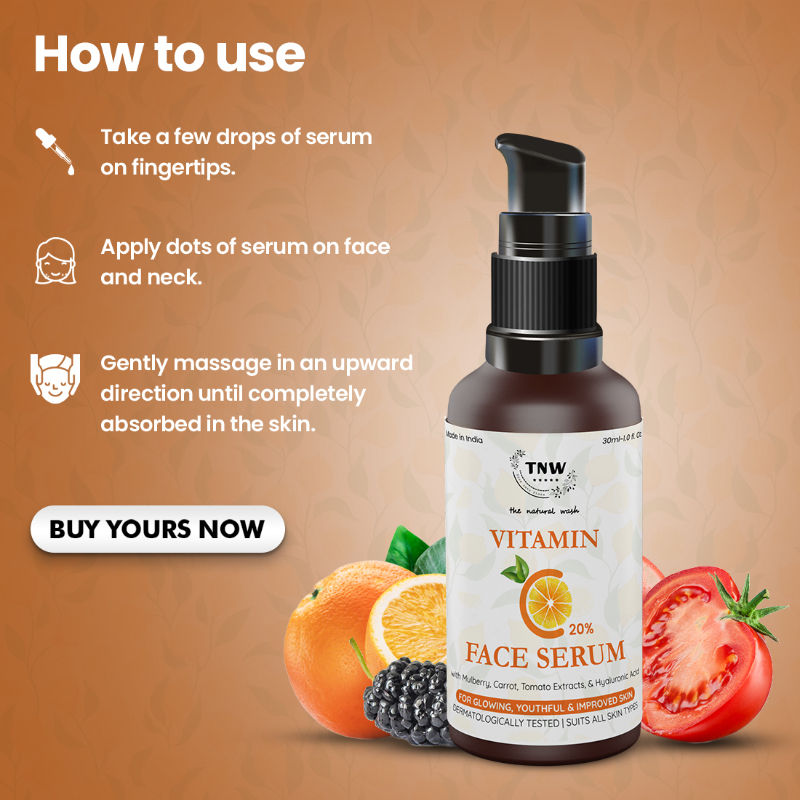 20% Vitamin C Face Serum with Mulberry Extract for Glowing & Radiant Skin