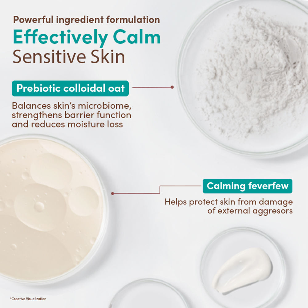 Calm + Restore Non Foaming Moisturising Oat Face Wash Dry Sensitive Skin Dermat Recommended
