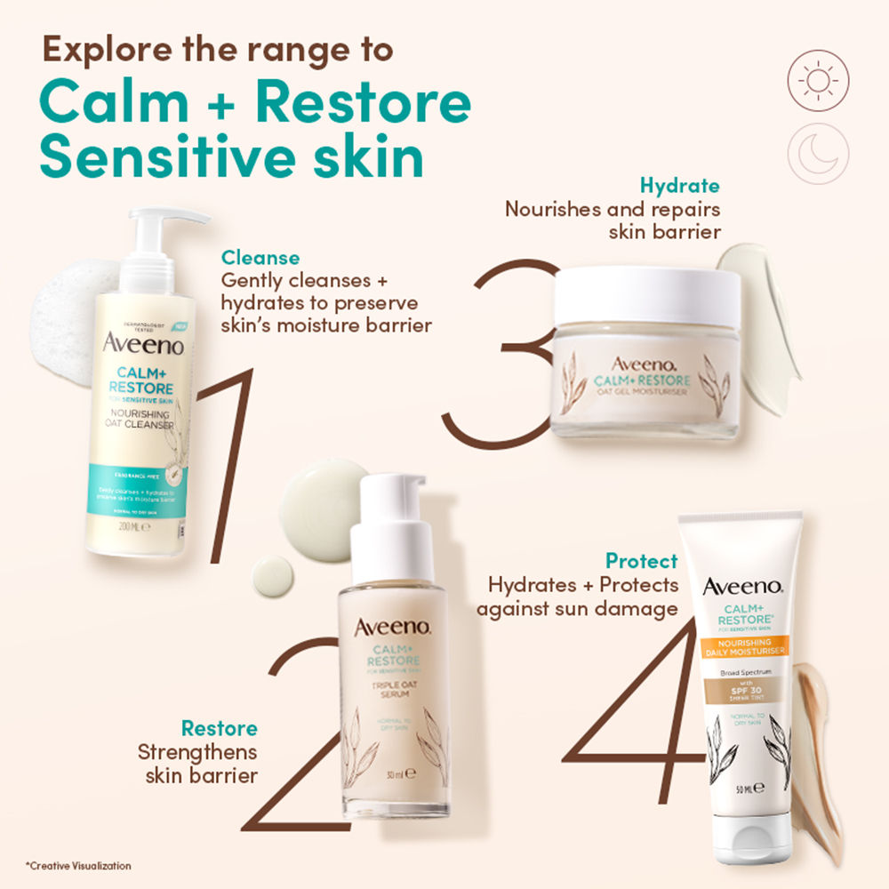 Calm + Restore Oat Gel Face Moisturizer Normal Dry Sensitive Skin Dermat Recommended