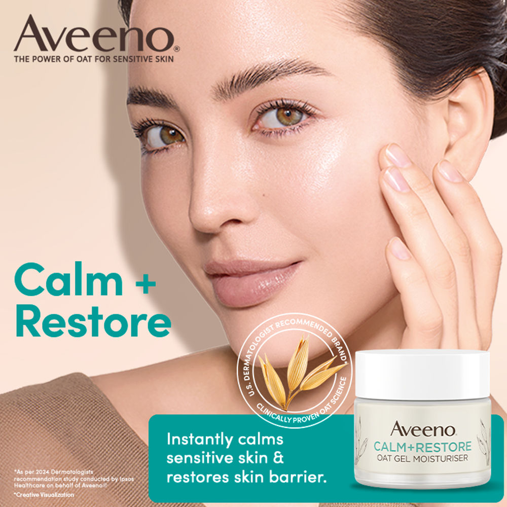 Calm + Restore Oat Gel Face Moisturizer Normal Dry Sensitive Skin Dermat Recommended