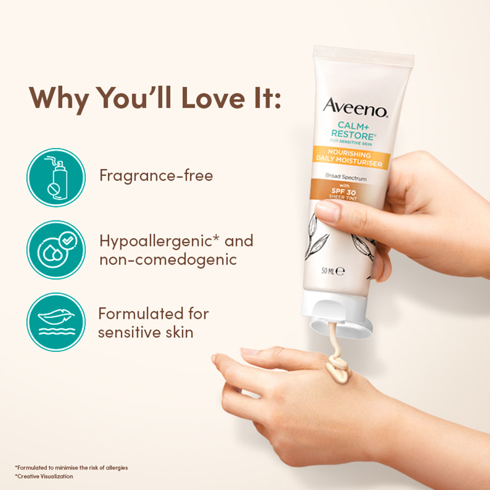 Calm + Restore Tinted Moisturizer Sunscreen SPF30 Dry Sensitive Skin Dermat Recommended