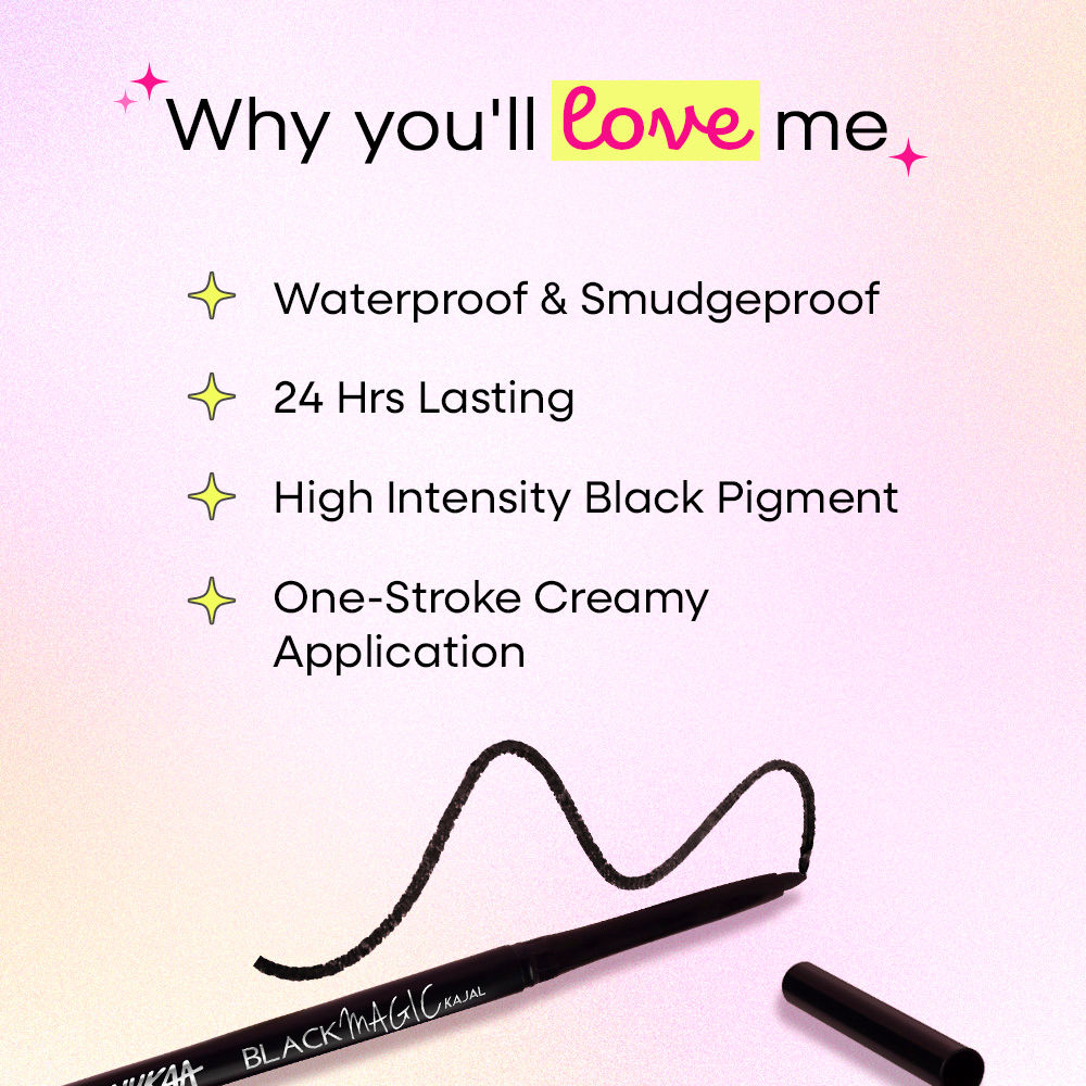 Nykaa Smudgeproof Kajal Eyeliner Pencil - Lasts Upto 24 Hours