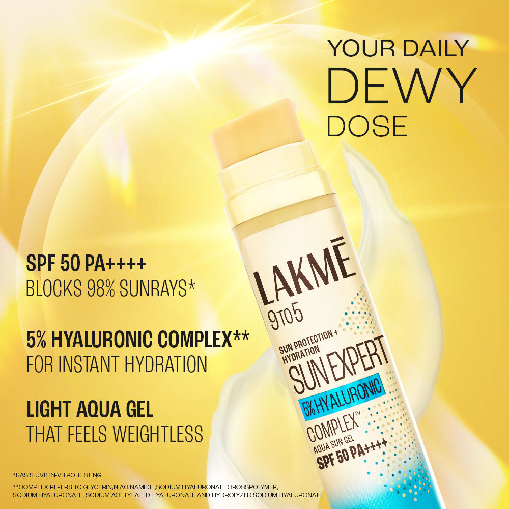 5% Hyaluronic Water-Light Sunscreen Gel SPF 50 Pa++++ For Oily Skin, Plump & Hydrated Skin