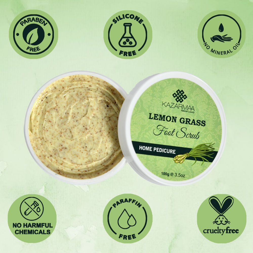 Anti Fungal Lemon Grass Foot Scrub For Home Pedicure With Natural Oils
