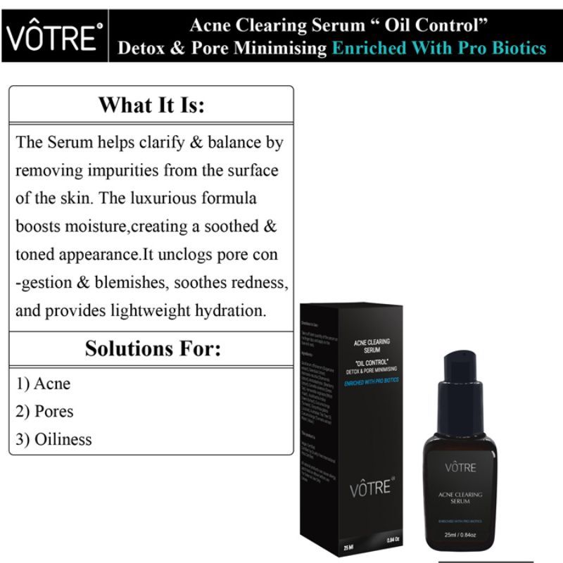 Acne Clearing Serum Oil Control Detox & Pore Minimising