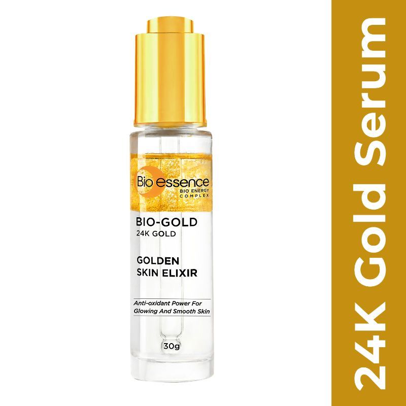 24K Gold Skin Elixir, Vitamin C Face Serum, Moroccan Argan Oil & Hyaluronic Acid
