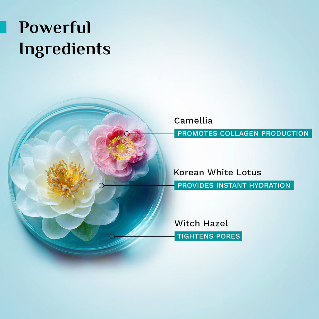 White Lotus Face Mist & Toner With Camellia & Witch Hazel - Refreshes & Tightens Pores