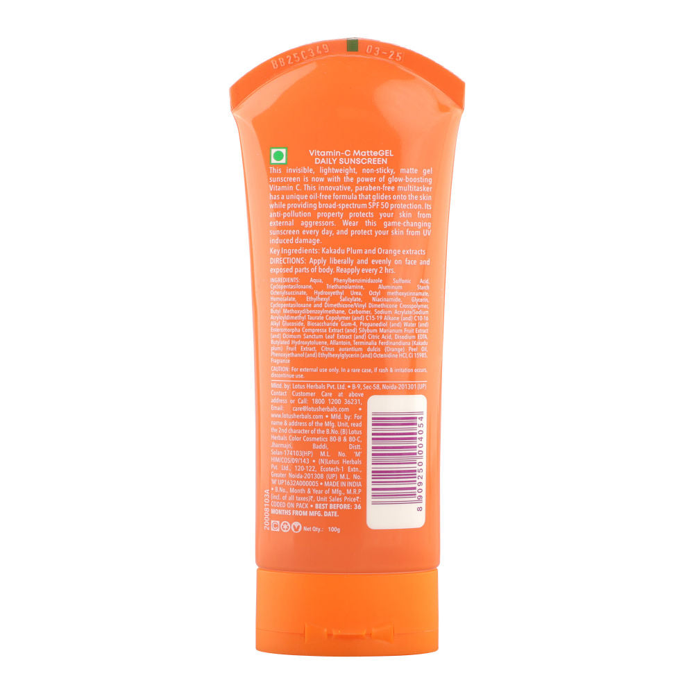 Safe Sun Vitamin C Matte Gel Daily Sunscreen SPF 50