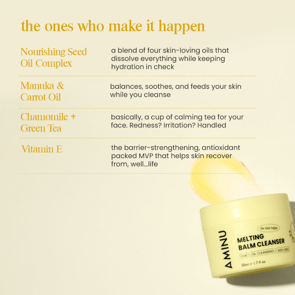 Melting Balm Cleanser - Oil-based Cleanser & Makeup Remover that does not sting the eye