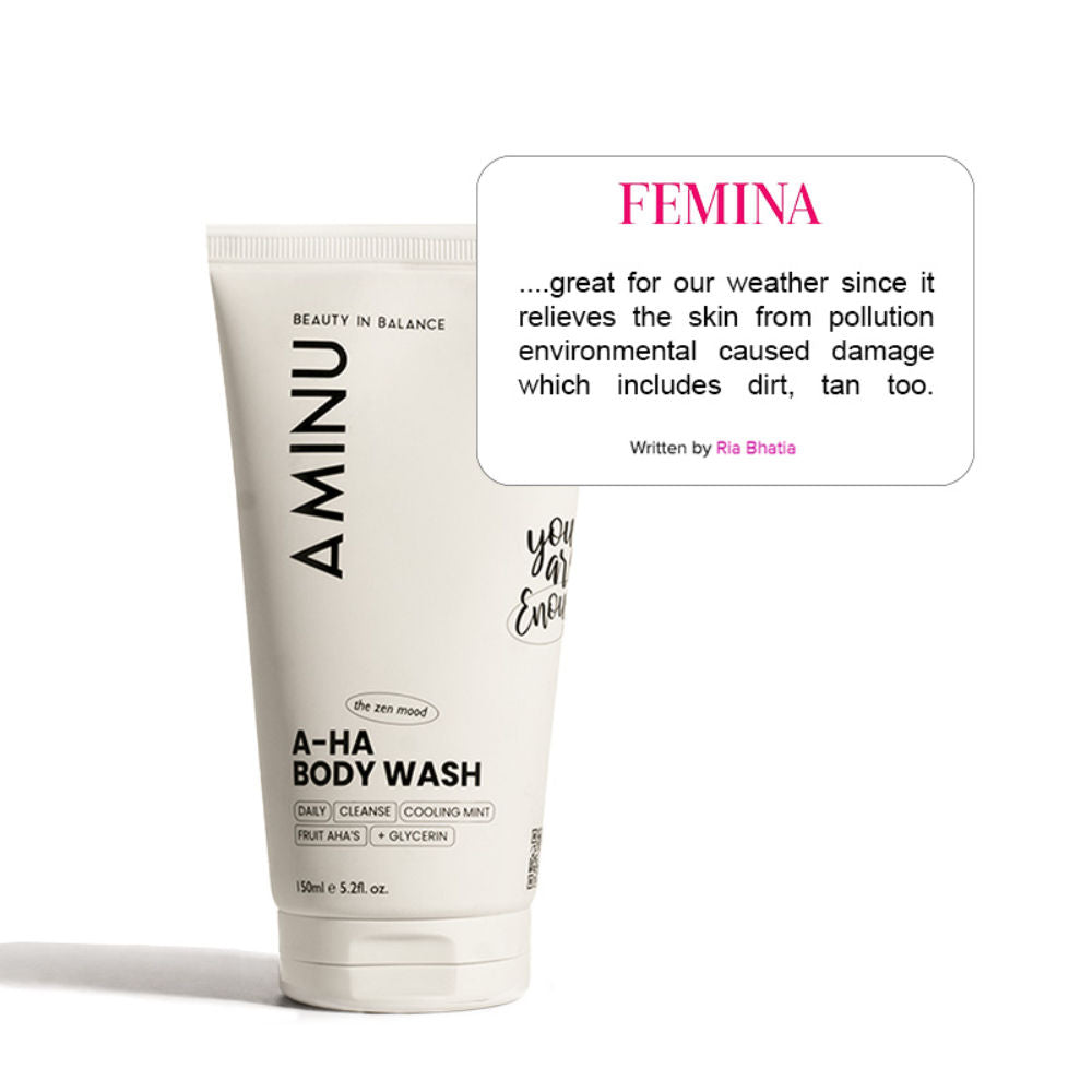 AHA Body Wash – Exfoliating Cleanser for Brighter, Smoother Skin, 5 AHAs + Charcoal Detox