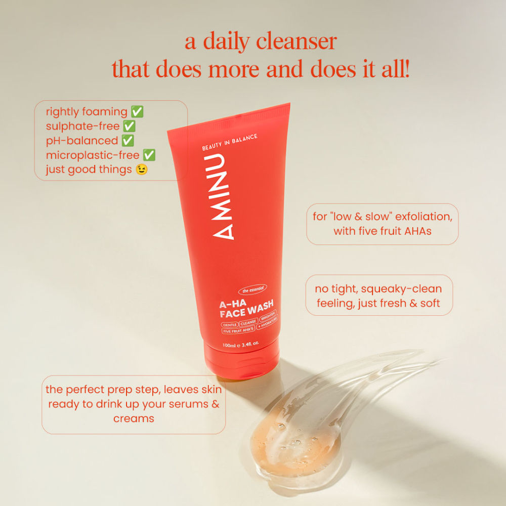 AHA Face Wash – Exfoliating & Brightening Cleanser for Dull Skin, Acne Marks & Dark Spots