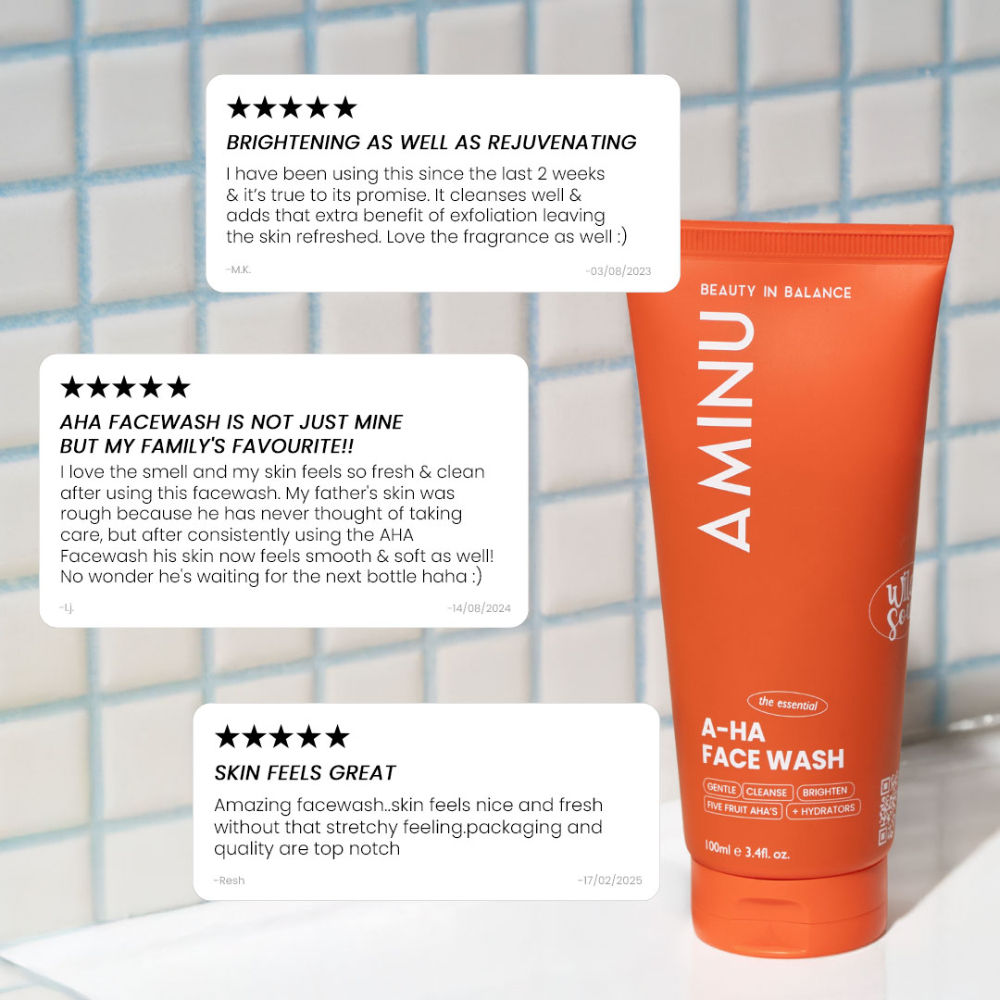 AHA Face Wash – Exfoliating & Brightening Cleanser for Dull Skin, Acne Marks & Dark Spots