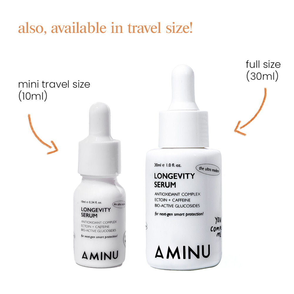 Longevity Serum – Calms Redness, Strengthens Barrier, Prevents Premature Aging – HA + Caffeine