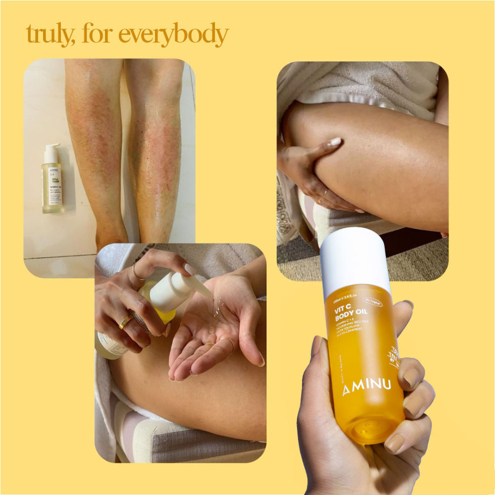 Vit C Body Oil for Brightening, Dryness, Uneven Tone & Texture, Dullness – Non-greasy, Nourishing