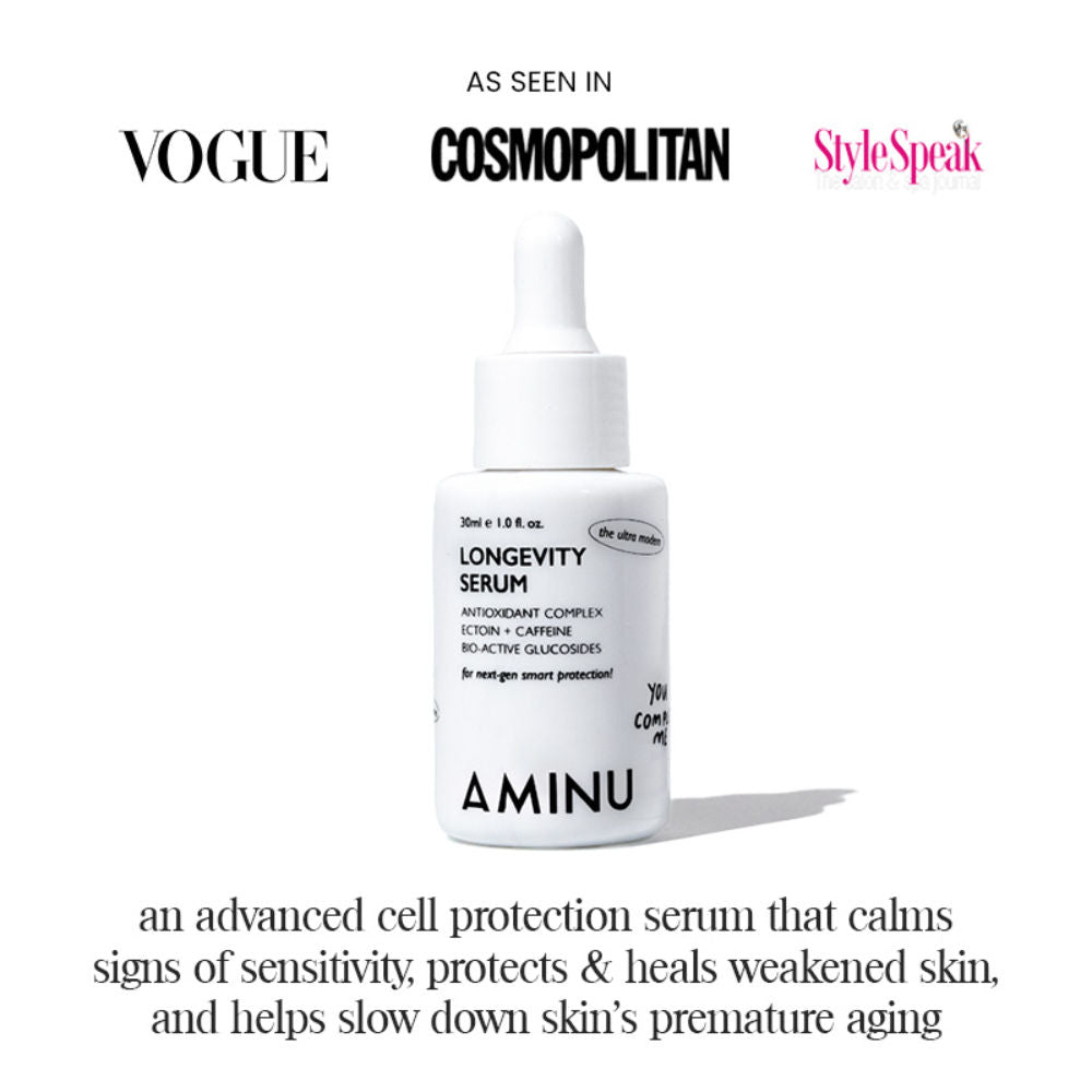 Longevity Serum – Calms Redness, Strengthens Barrier, Prevents Premature Aging – HA + Caffeine - 10ml