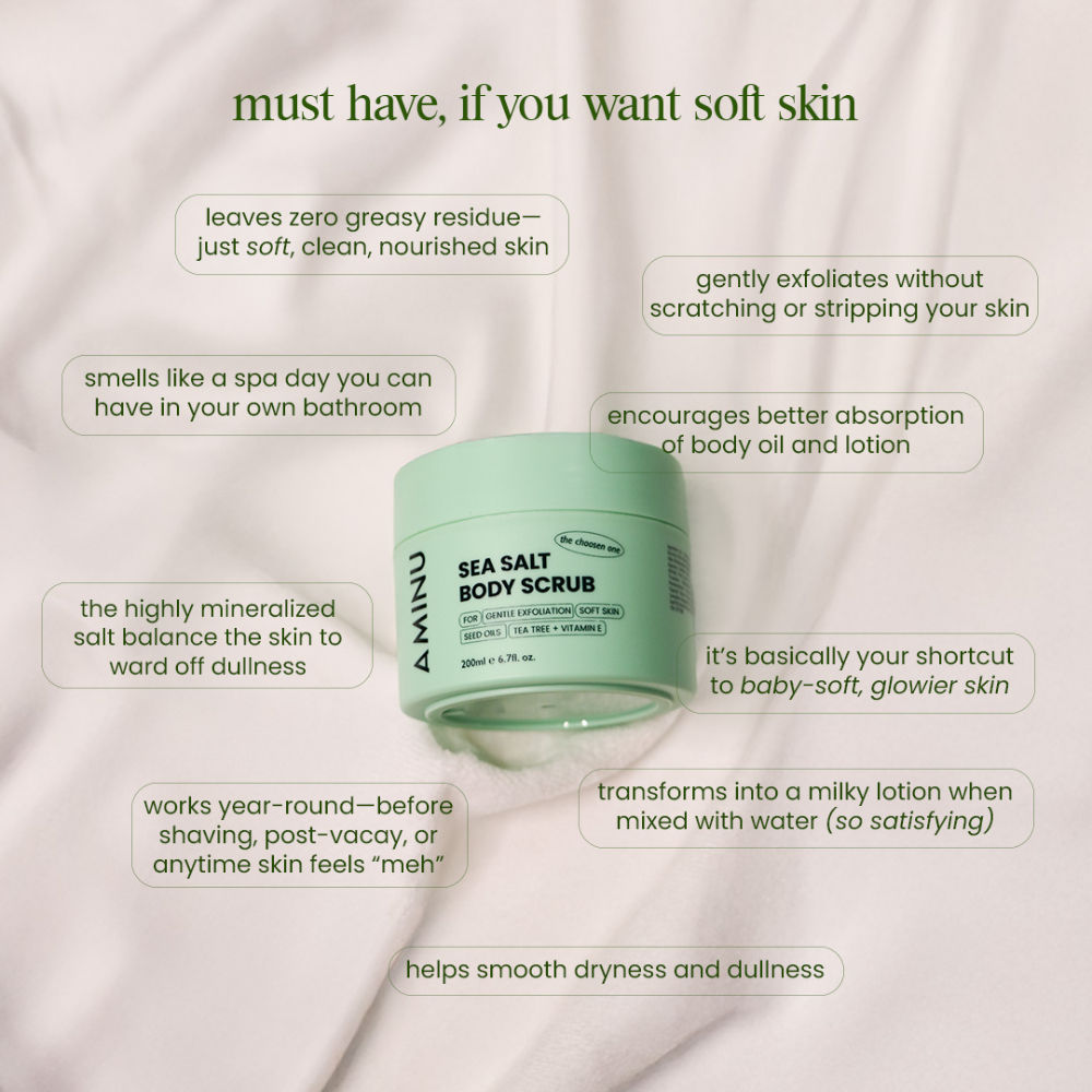 Sea Salt Body Scrub for Dryness, Dull Skin, Ingrown Hair, Strawberry Legs (Keratosis Pilaris) & Tan