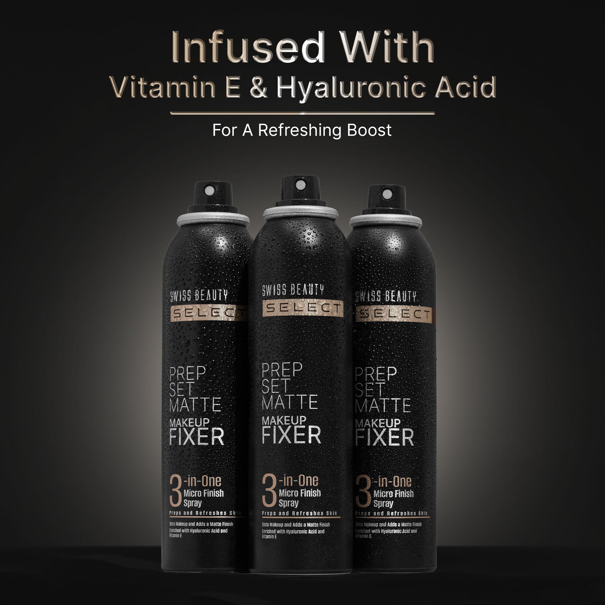 Select Prep Set Matte 3 In 1 Micro Finish Spray Enriched With Hyaluronic Acid and Vitamin E