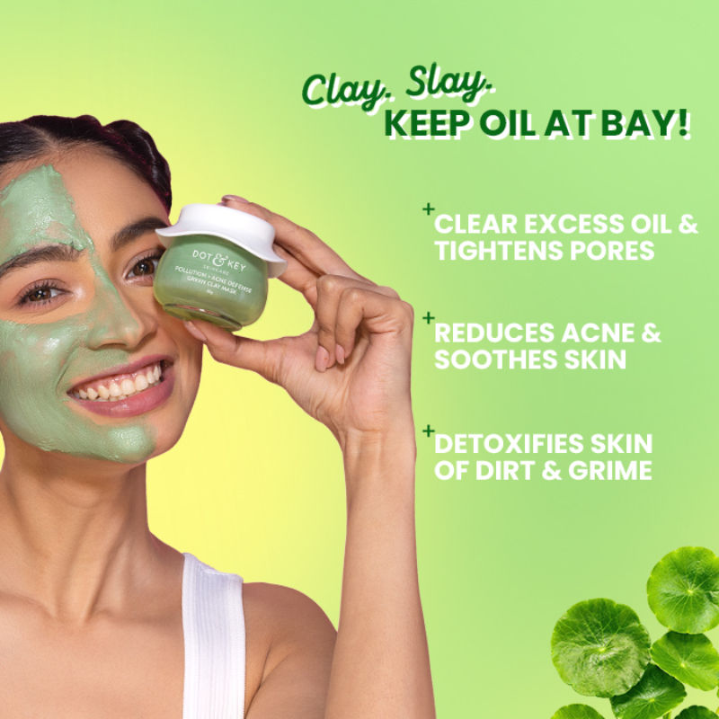 Anti-Acne Salicylic Green Clay Face Mask For Dark Spots Redution & Balances Oil & Sebum