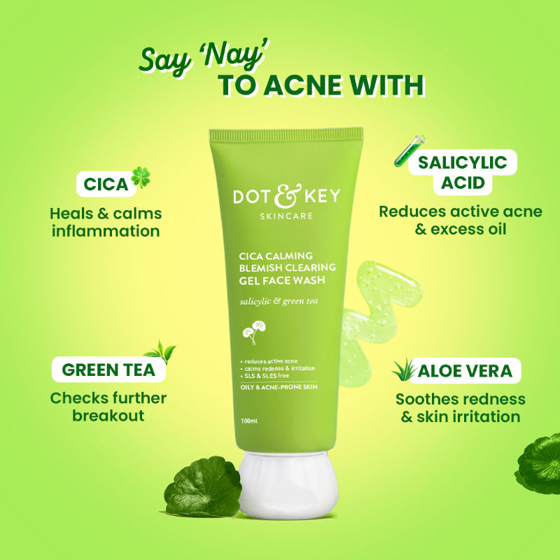Cica Salicylic & Green Tea Facewash For Acne Prone Skin, Cleanses Pores & Excess Oil