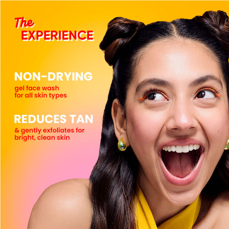 Mango Detan Gel Gel Face Wash, With Alpha-Arbutin & Niacinamide, Reduces Stubborn Tan
