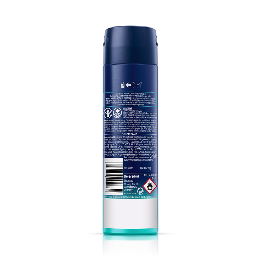 MEN Deodorant, Fresh Ocean, 48h Long lasting Freshness with Fresh Aqua Scent