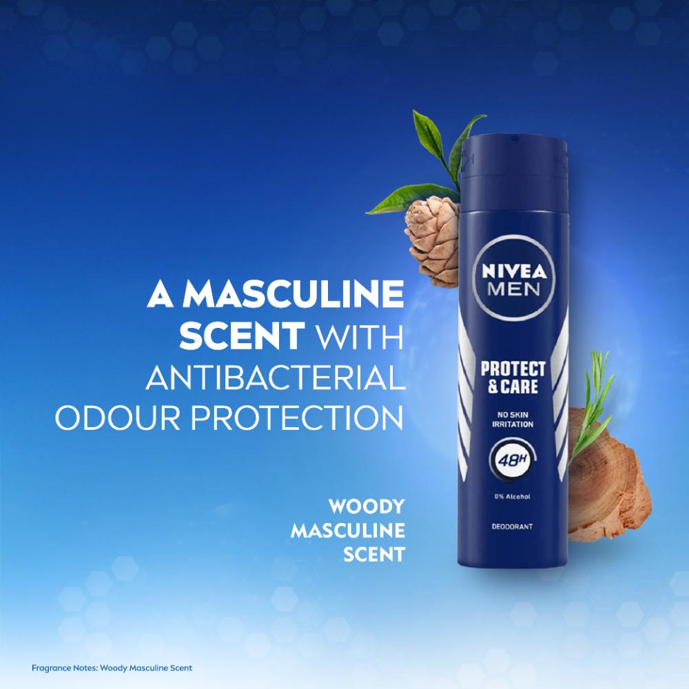 MEN Deodorant, Protect & Care, No Skin Irritation & 48h Freshness