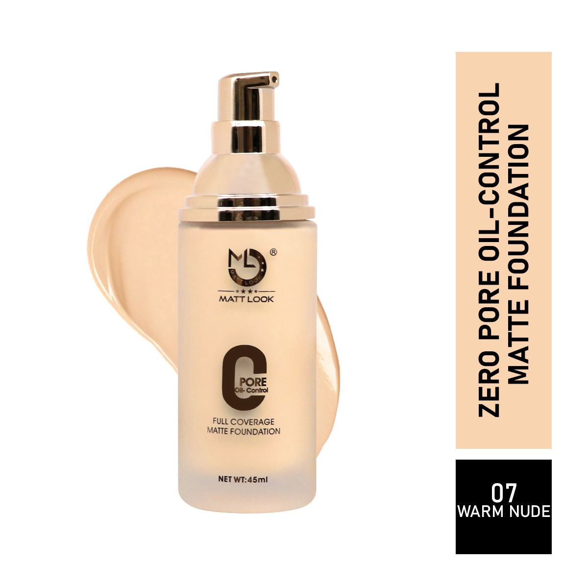 Zero Pore Oil Control Full Coverage Matte Foundation - Warm Nude