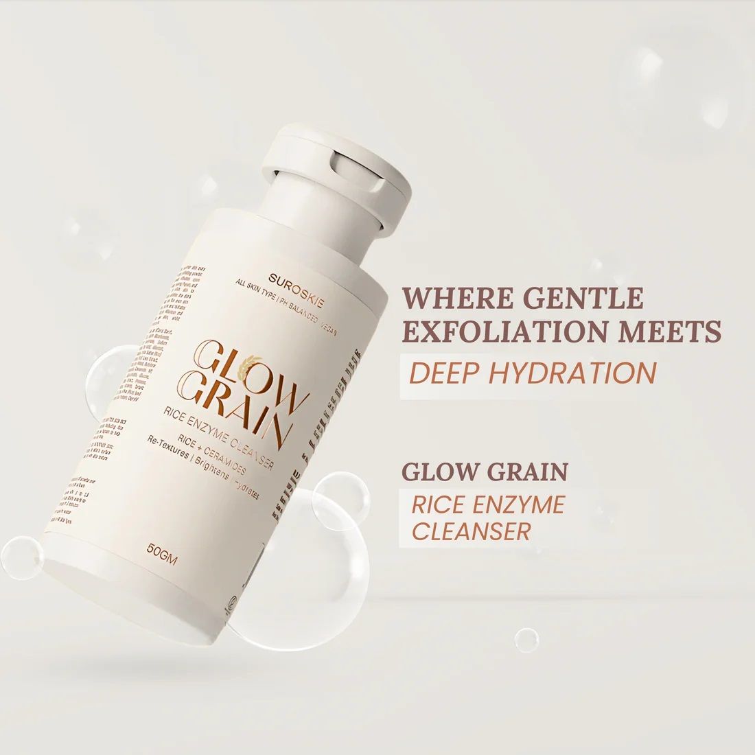 Glow Grain Rice Enzyme Cleanser For Glowing & Hydrated Skin