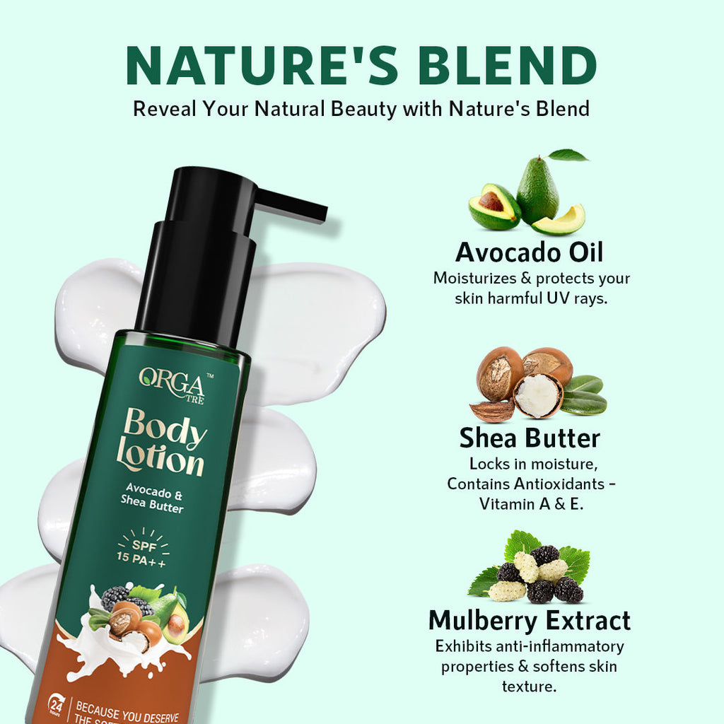 Body Lotion With Avocado & Shea Butter, Spf 15 Pa++ – Moisturizes Dry Skin