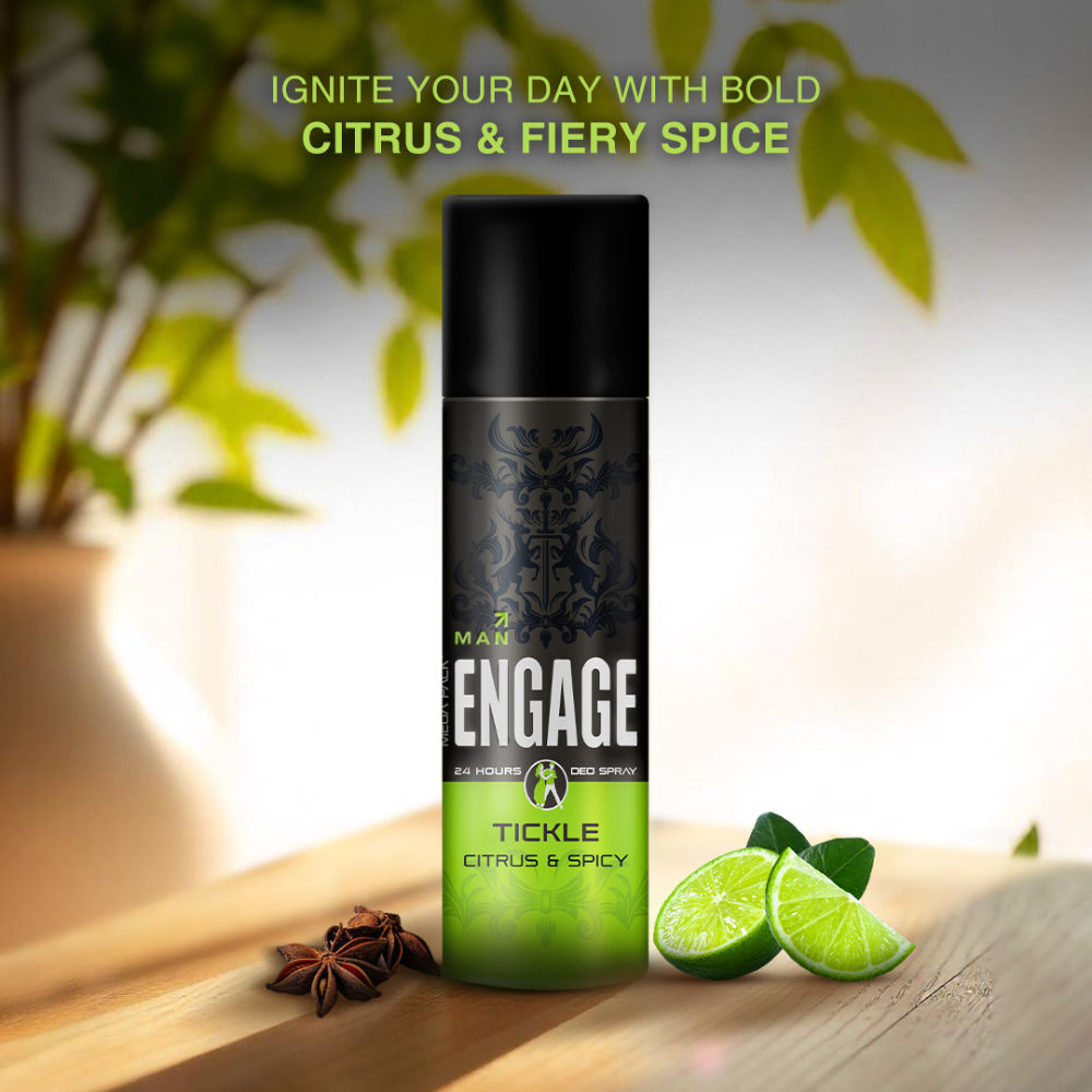 Tickle Deo Spray For Men, Citrus & Spicy, Skin Friendly, Long-Lasting