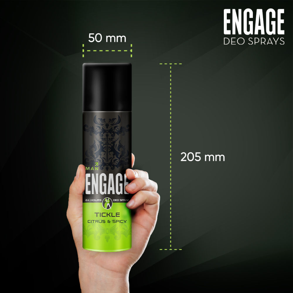 Tickle Deo Spray For Men, Citrus & Spicy, Skin Friendly, Long-Lasting