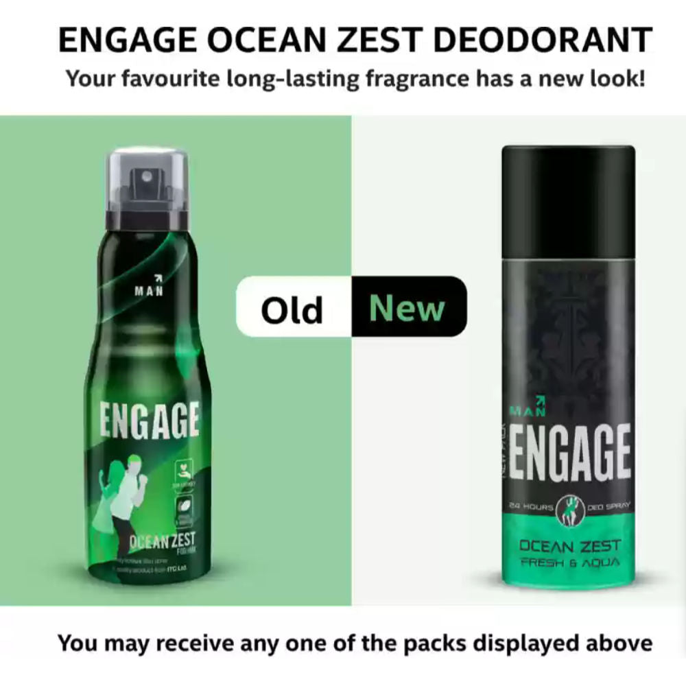 Ocean Zest Deodorant for Men, Citrus & Aqua, Skin Friendly, Long-Lasting