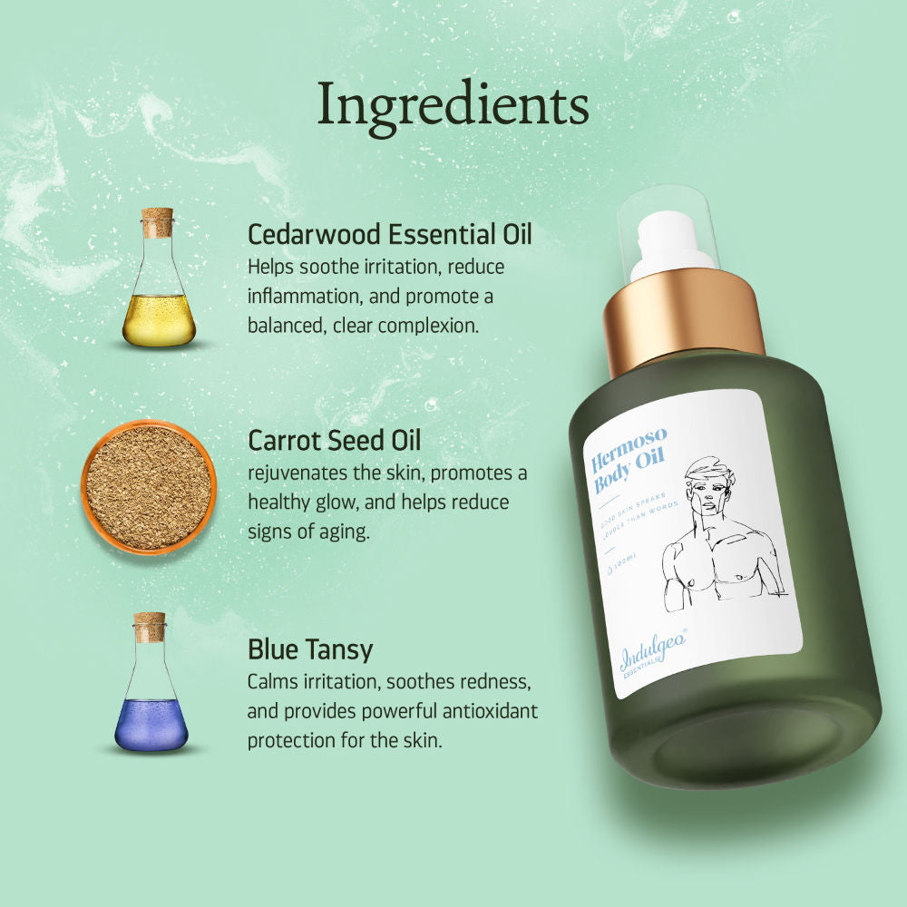 Hermoso Body Oil For Men, Helps in Reducing Dryness & Dullness