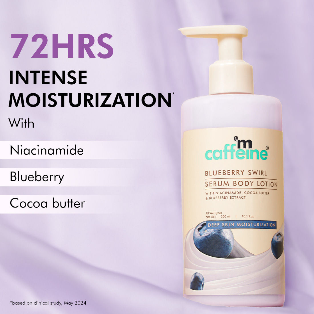 Blueberry Swirl Serum Body Lotion 72 hrs Deep Moisturization With Niacinamide