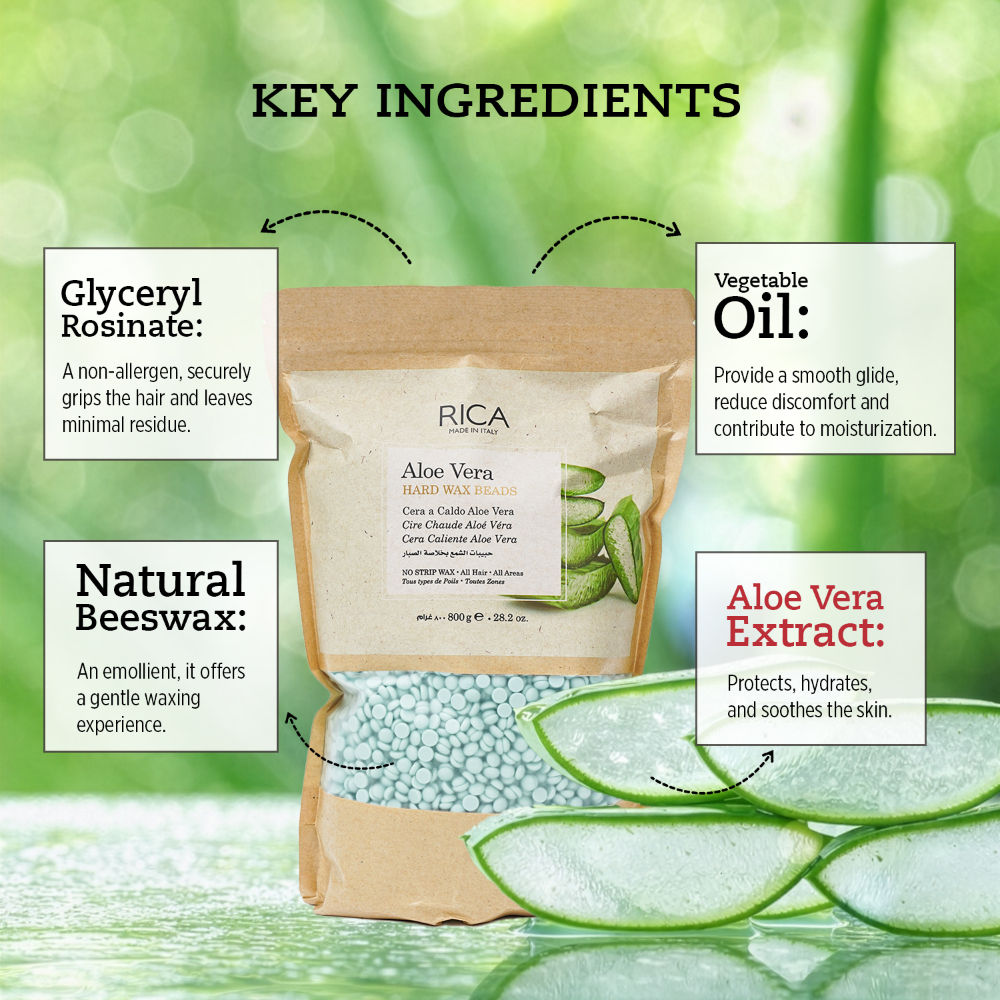 Aloe Vera Beads Wax For Sensitive Skin With Glyceryl Rosinate & Cocoa Seed Butter