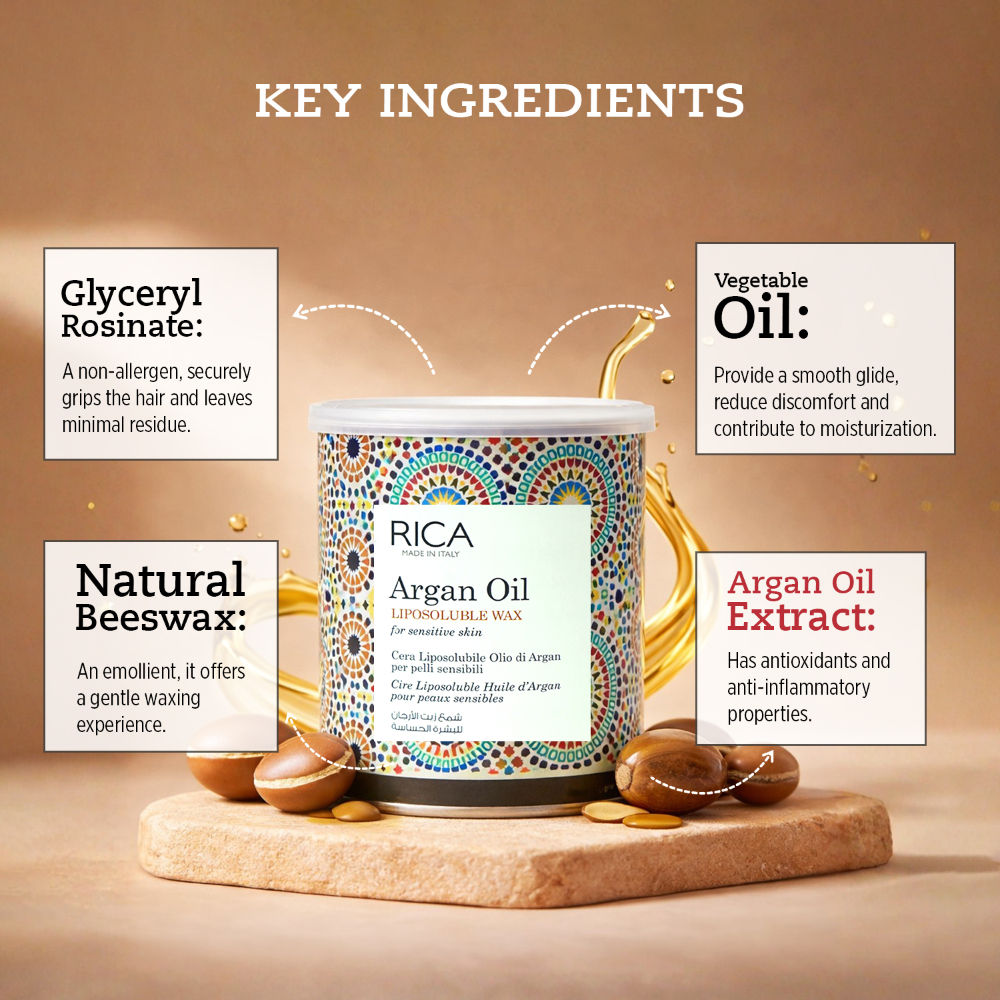 Argan Oil Liposoluble Wax For Sensitive Skin With Glyceryl Rosinate & Natural Beeswax