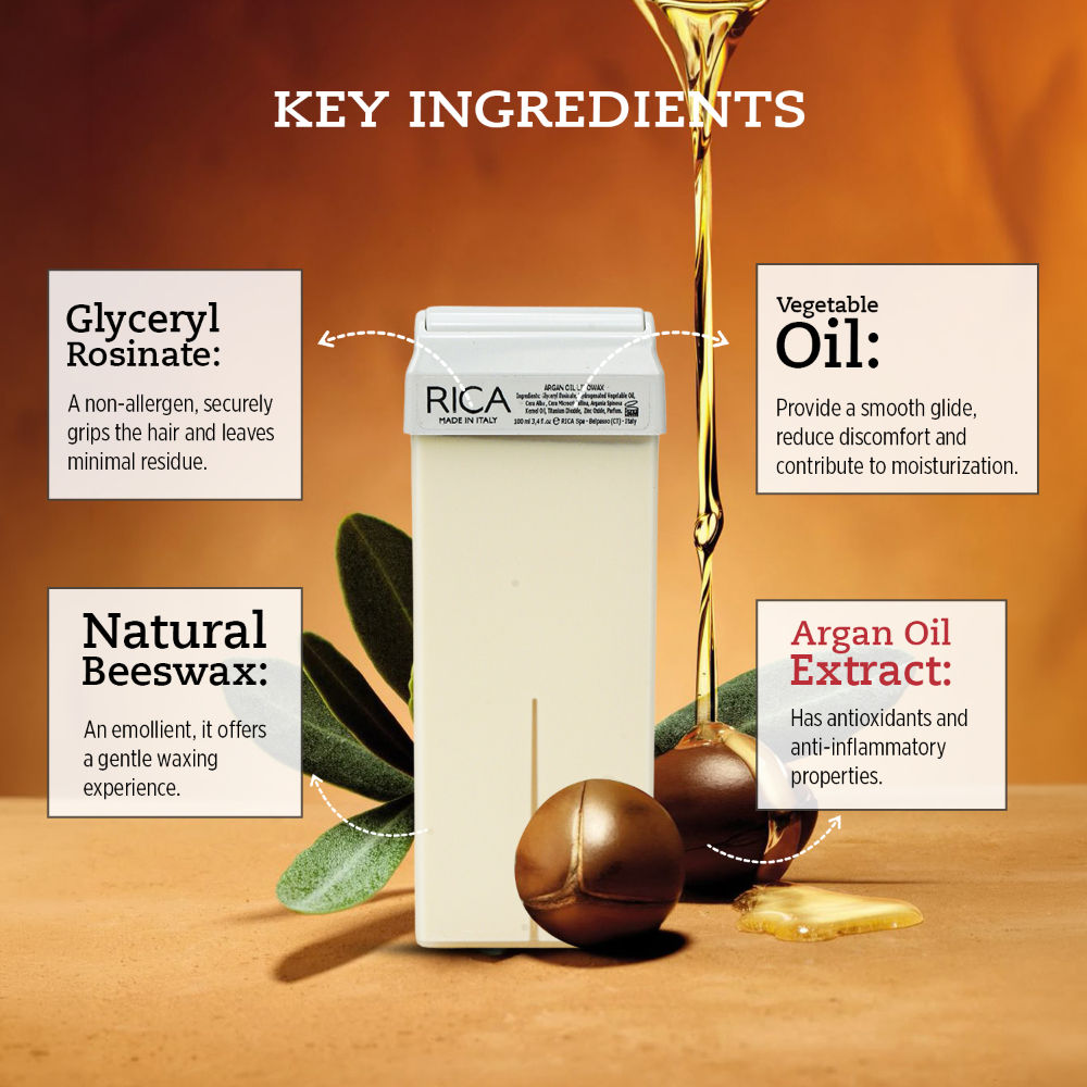 Argan Oil Liposoluable Wax Refill For Sensitive Skin With Glyceryl Rosinate & Natural Beeswax