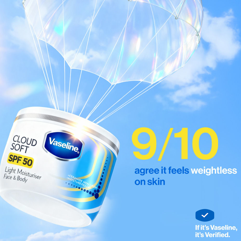 Cloud Soft SPF 50 Light Moisturiser with Ceramides & Hyaluron for Non-Sticky Hydration