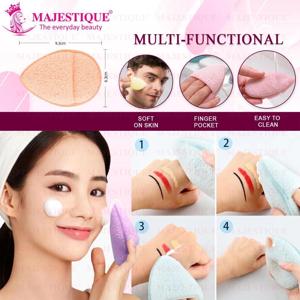 Cotton Face Pads with Reusable Sponge for Daily Makeup Removal - Color May Vary