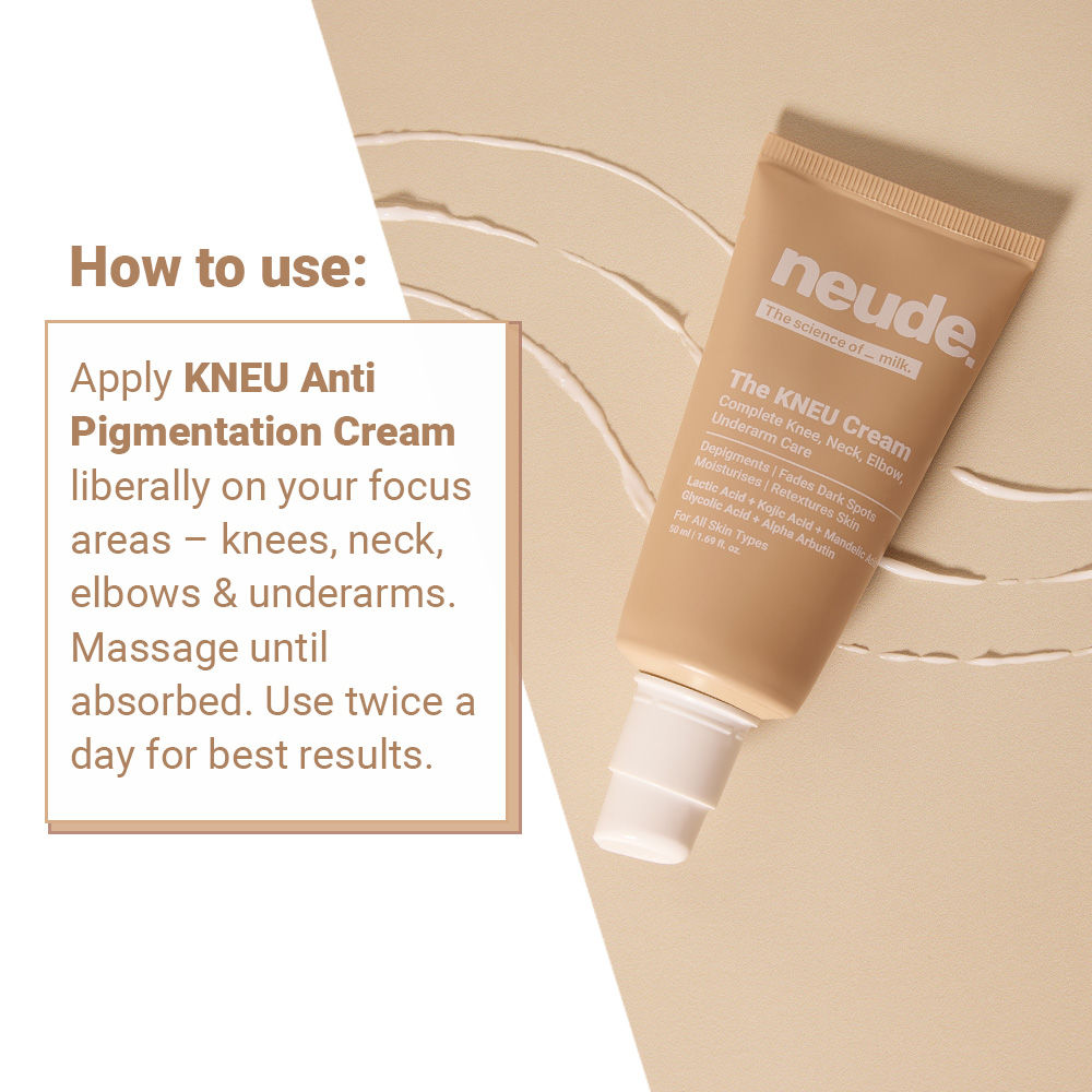 Knee, Neck, Elbow & Underarm Depigmentation Cream with Lactic, Kojic and Glycolic Acid