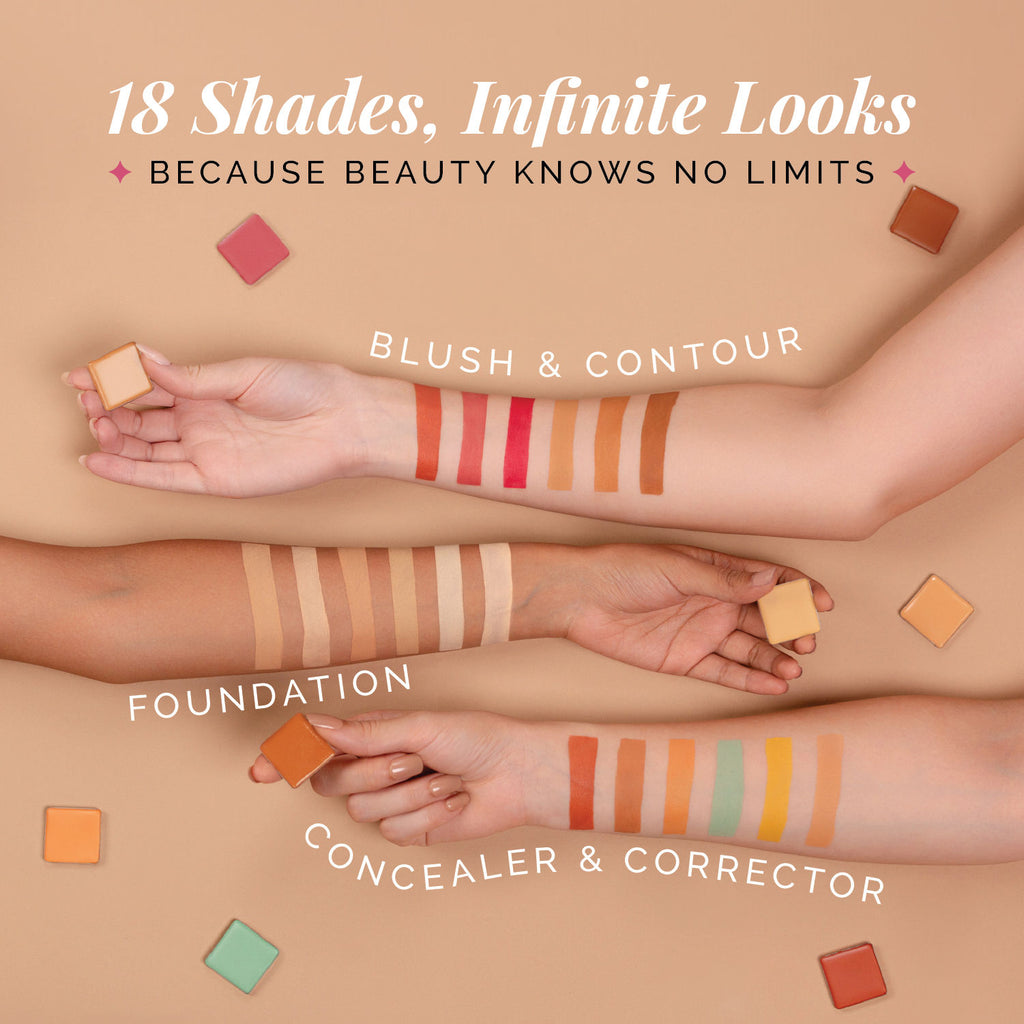 18 Shades Makeup Palette Foundation Concealer, Contour & Blush for Blendable Matte Makeup