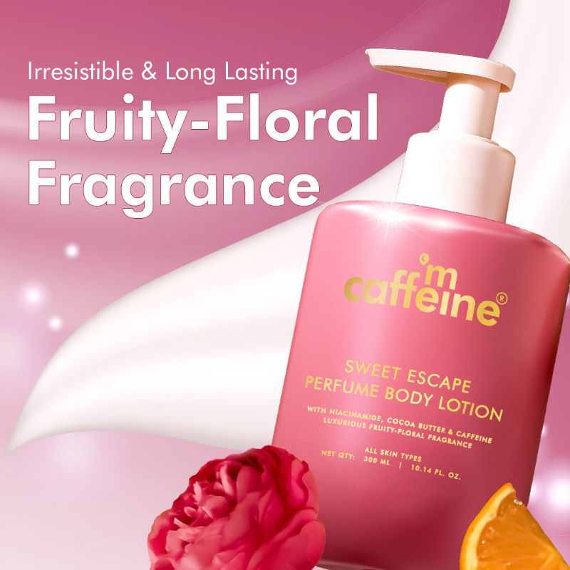 Sweet Escape Perfume Body Lotion With Niacinamide & Cocoa Butter Fruity Floral Fragrance