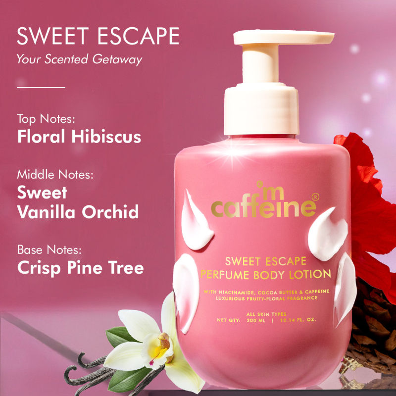 Sweet Escape Perfume Body Lotion With Niacinamide & Cocoa Butter Fruity Floral Fragrance