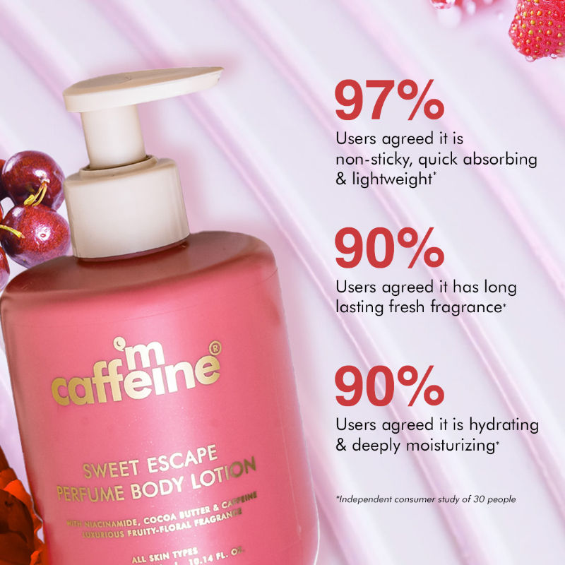 Sweet Escape Perfume Body Lotion With Niacinamide & Cocoa Butter Fruity Floral Fragrance